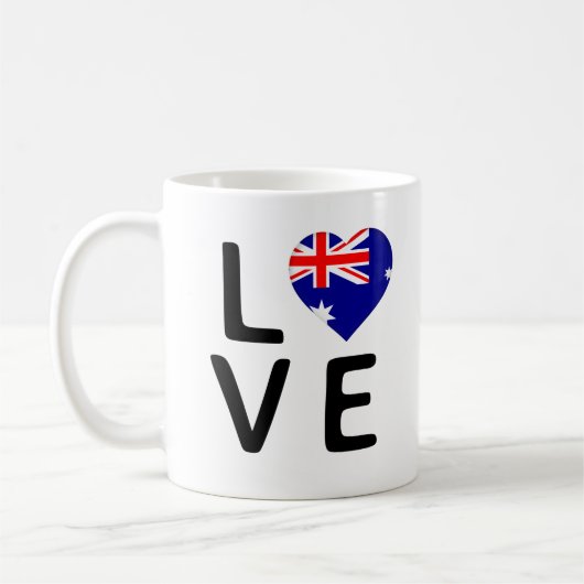 Liebe - Flagge Australiens Kaffeetasse (Links)