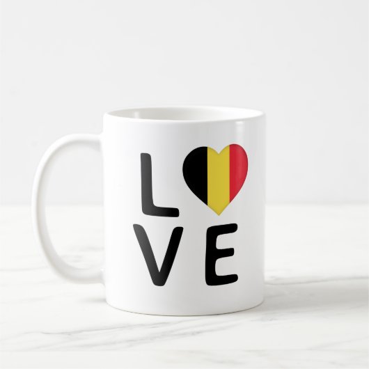 Liebe - Flagge Belgiens Kaffeetasse (Links)