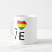 Liebe - Flagge Boliviens Kaffeetasse (Vorderseite Links)