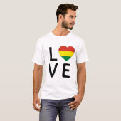 Liebe - Flagge Boliviens T-Shirt (Vorne ganz)