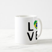 Liebe - Flagge Brasiliens Kaffeetasse (VorderseiteRechts)