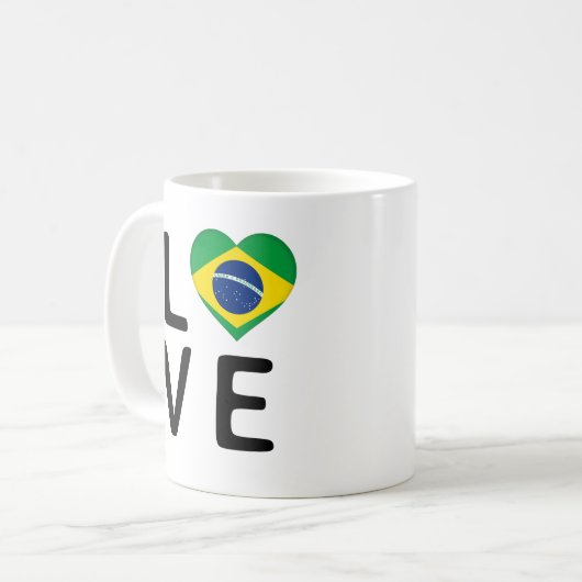 Liebe - Flagge Brasiliens Kaffeetasse (Vorderseite Links)