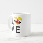 Liebe - Flagge Brunei Kaffeetasse (Vorderseite Links)