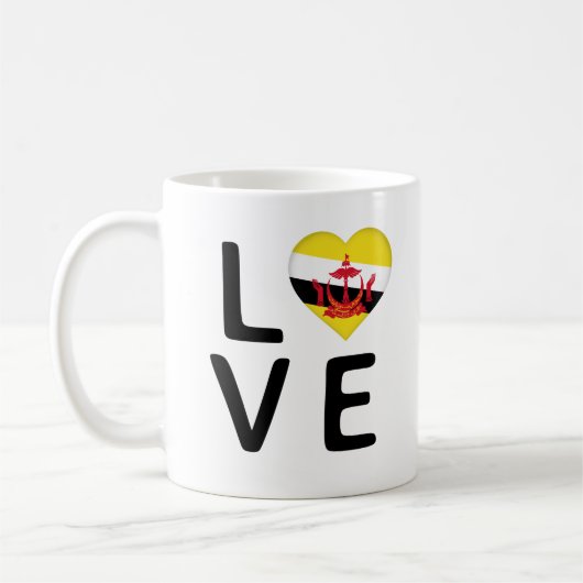 Liebe - Flagge Brunei Kaffeetasse (Links)