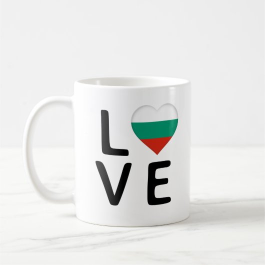 Liebe - Flagge Bulgariens Kaffeetasse (Links)