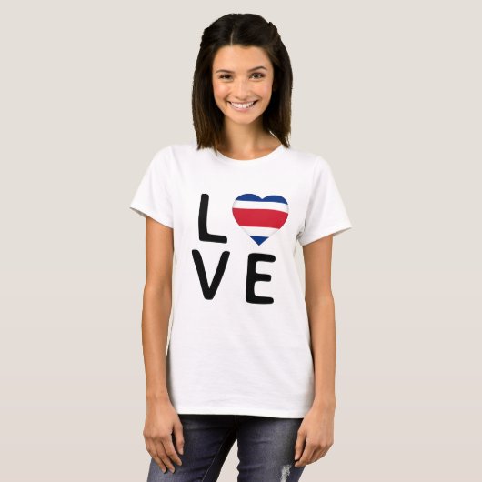 Liebe - Flagge Costa Ricas T-Shirt (Vorne ganz)