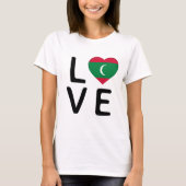 Liebe - Flagge der Malediven T-Shirt (Vorderseite)