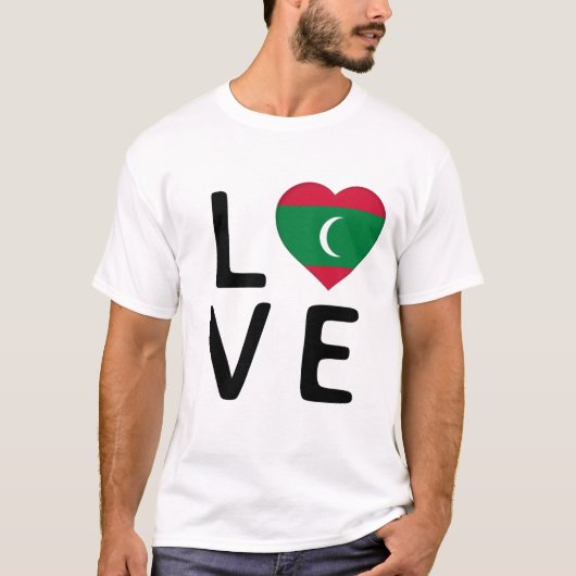 Liebe - Flagge der Malediven T-Shirt (Vorderseite)
