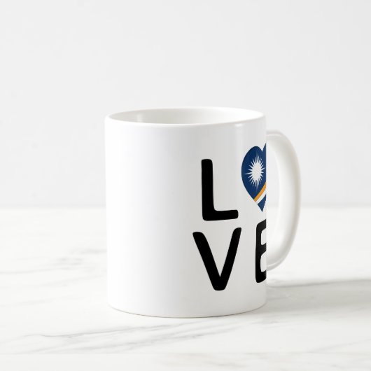 Liebe - Flagge der Marshallinseln Kaffeetasse (VorderseiteRechts)