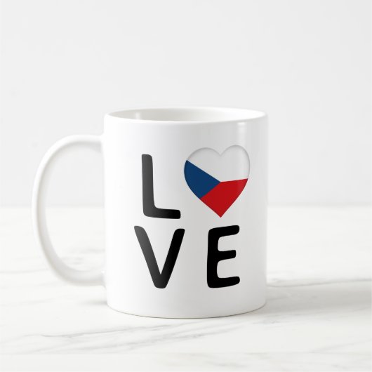 Liebe - Flagge der Tschechischen Republik Kaffeetasse (Links)