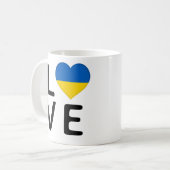 Liebe - Flagge der Ukraine Kaffeetasse (Vorderseite Links)