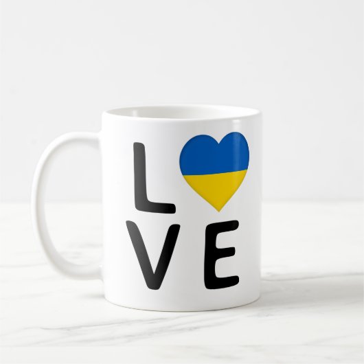 Liebe - Flagge der Ukraine Kaffeetasse (Links)