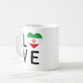 Liebe - Flagge des Iran Kaffeetasse (Vorderseite Links)