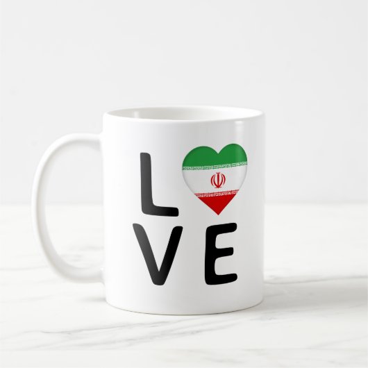 Liebe - Flagge des Iran Kaffeetasse (Links)