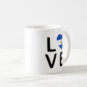 Liebe - Flagge El Salvadors Kaffeetasse (VorderseiteRechts)