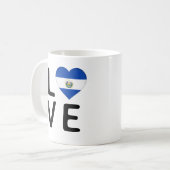 Liebe - Flagge El Salvadors Kaffeetasse (Vorderseite Links)