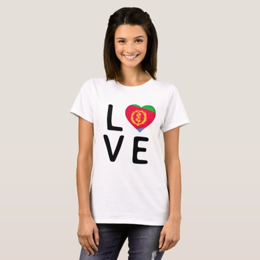 Liebe - Flagge Eritrea T-Shirt (Vorne ganz)
