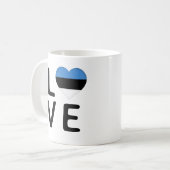 Liebe - Flagge Estlands Kaffeetasse (Vorderseite Links)
