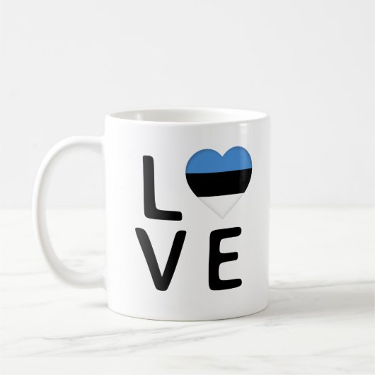 Liebe - Flagge Estlands Kaffeetasse (Links)