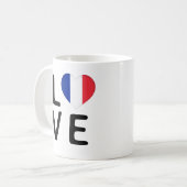 Liebe - Flagge Frankreichs Kaffeetasse (Vorderseite Links)