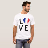 Liebe - Flagge Frankreichs T-Shirt (Vorne ganz)