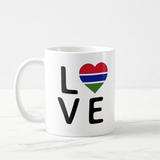 Liebe - Flagge Gambias Kaffeetasse (Links)