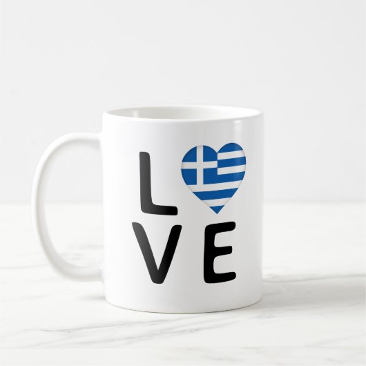 Liebe - Flagge Griechenlands Kaffeetasse (Links)