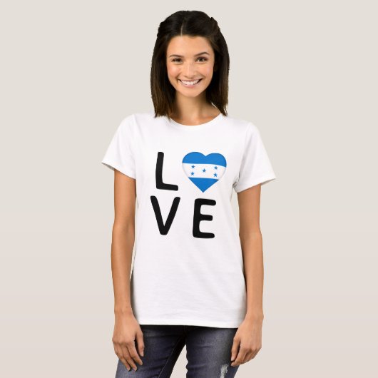 Liebe - Flagge Honduras T-Shirt (Vorne ganz)