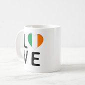 Liebe - Flagge Irlands Kaffeetasse (Vorderseite Links)