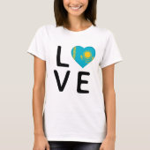 Liebe - Flagge Kasachstans T-Shirt (Vorderseite)