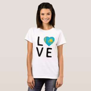 Liebe - Flagge Kasachstans T-Shirt