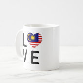 Liebe - Flagge Malaysias Kaffeetasse (Vorderseite Links)