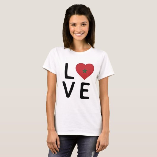Liebe - Flagge Marokkos T-Shirt (Vorne ganz)