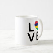 Liebe - Flagge Mauritius Kaffeetasse (VorderseiteRechts)