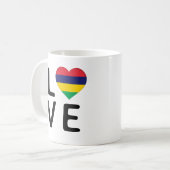 Liebe - Flagge Mauritius Kaffeetasse (Vorderseite Links)