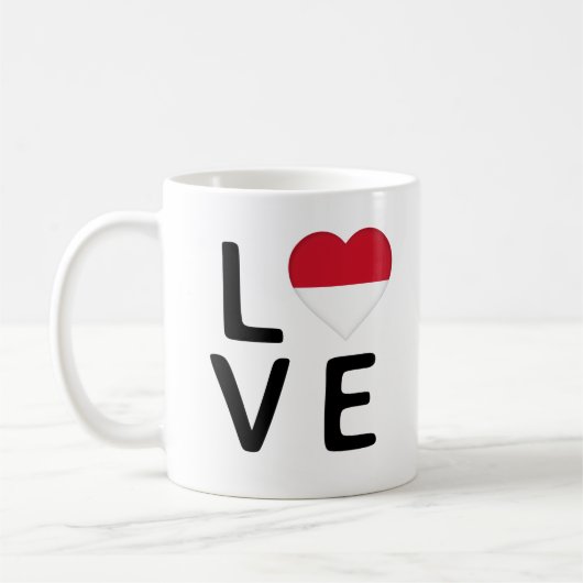 Liebe - Flagge Monaco Kaffeetasse (Links)