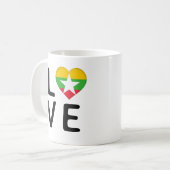 Liebe - Flagge Myanmars Kaffeetasse (Vorderseite Links)
