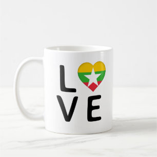 Liebe - Flagge Myanmars Kaffeetasse