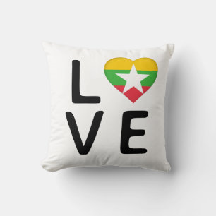Liebe - Flagge Myanmars Kissen
