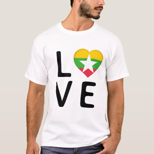 Liebe - Flagge Myanmars T-Shirt (Vorderseite)