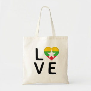 Liebe - Flagge Myanmars Tragetasche