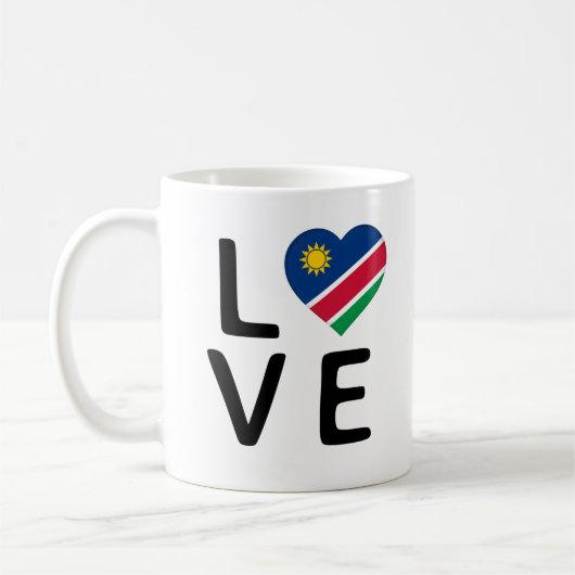 Liebe - Flagge Namibias Kaffeetasse (Links)