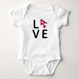 Liebe - Flagge Nepals Baby Strampler