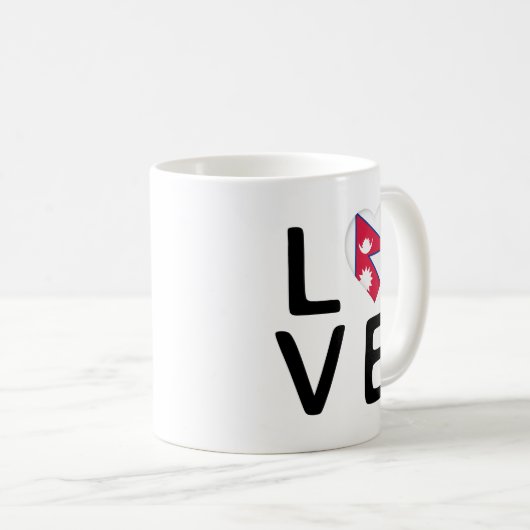 Liebe - Flagge Nepals Kaffeetasse (VorderseiteRechts)