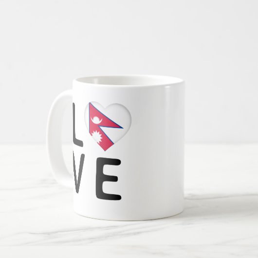 Liebe - Flagge Nepals Kaffeetasse (Vorderseite Links)