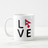 Liebe - Flagge Nepals Kaffeetasse (Links)