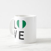Liebe - Flagge Nigerias Kaffeetasse (Vorderseite Links)