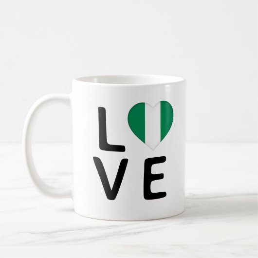 Liebe - Flagge Nigerias Kaffeetasse (Links)