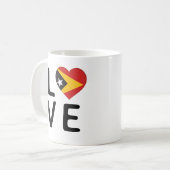 Liebe - Flagge Osttimors Kaffeetasse (Vorderseite Links)