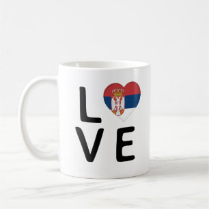 Liebe - Flagge Serbiens Kaffeetasse